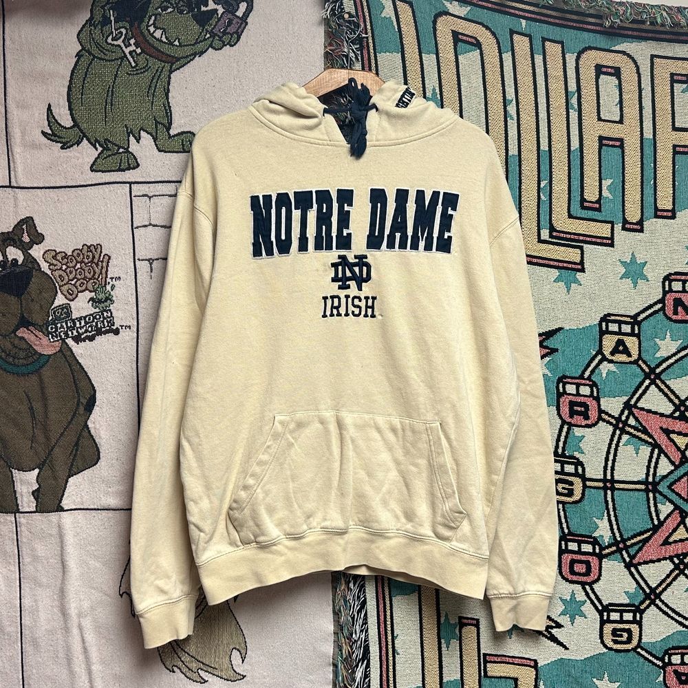 Y2K/2000's Notre Dame Embroidered Spell‎ Out Hoodie